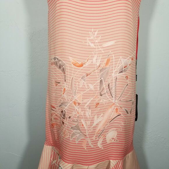 Giorgio Armani Size 4 Birds of Paradise Flounce-Hem Dress Red Multi NWT $4175 - Picture 7 of 10